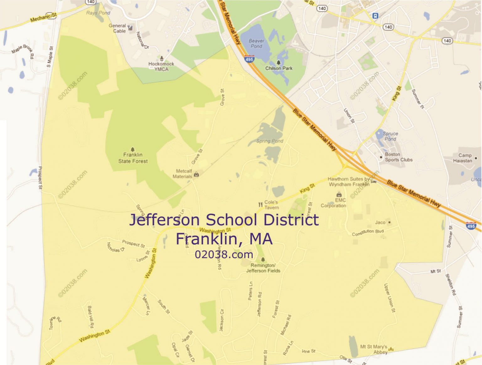 Jefferson school district map Franklin MA 02038 Real Estate