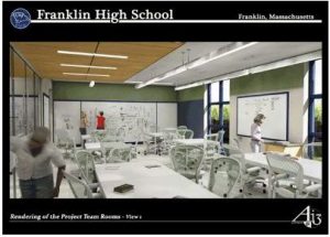 New Franklin MA High School - science lab project team rooms