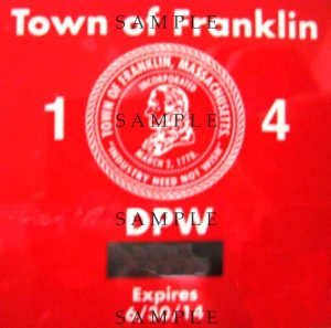 Franklin MA recycling permit sticker