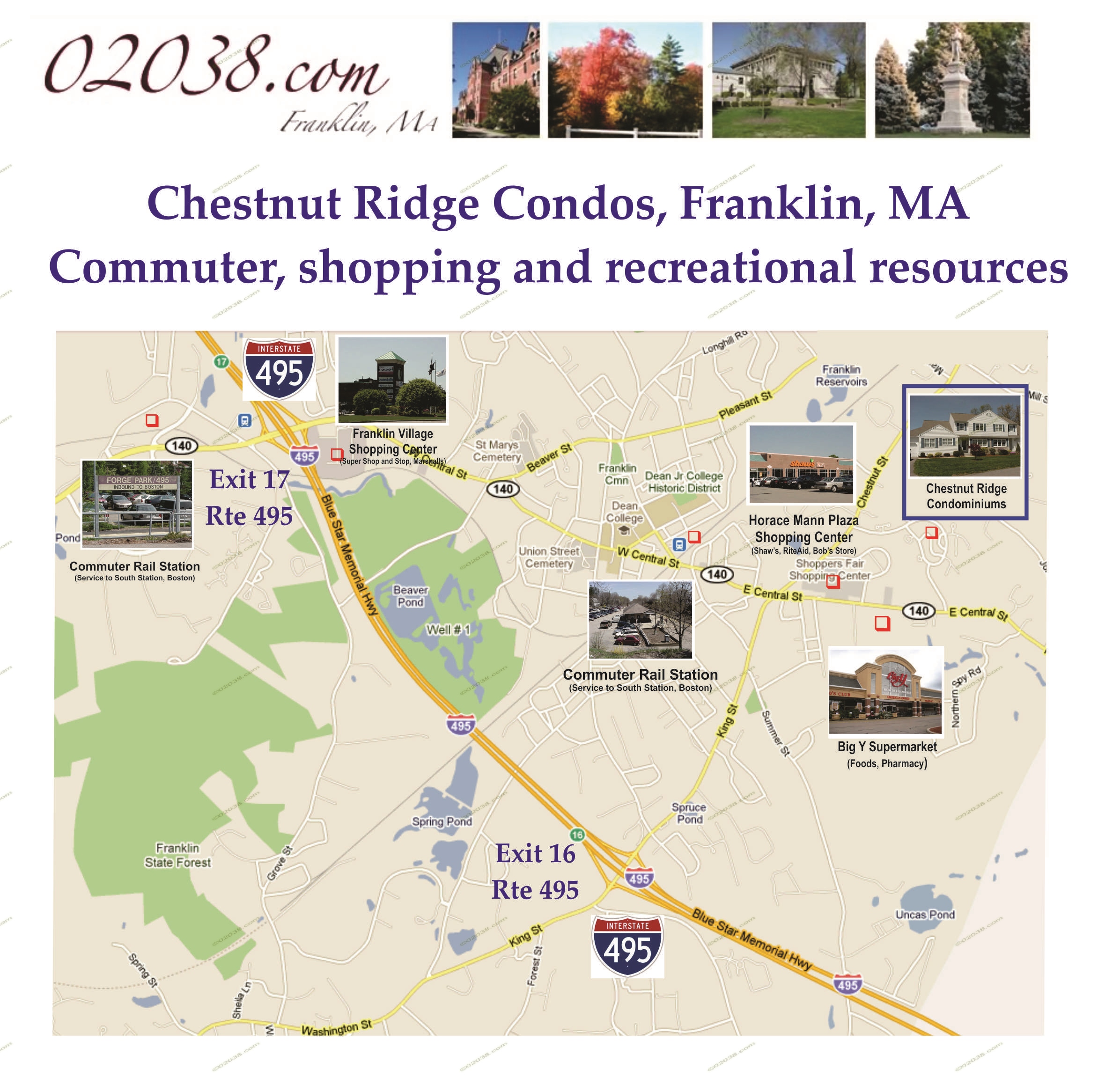 Chestnut Ridge Condos Franklin MA - broader map