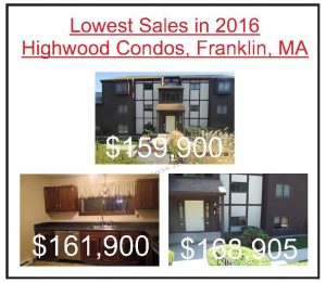 Highwood Condos Franklin MA - lowest sales 2016