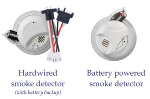 hardwired and battery powered smoke detectors